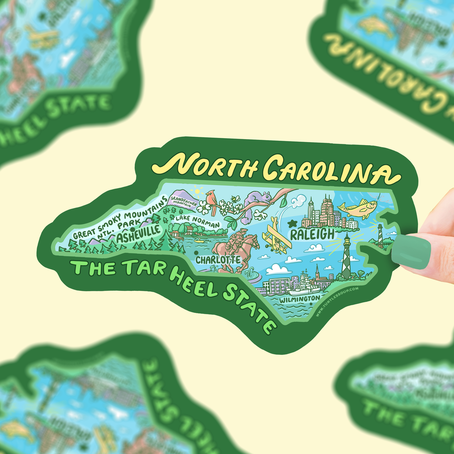 North Carolina Map Tar Heel State Car Decal Vinyl Sticker