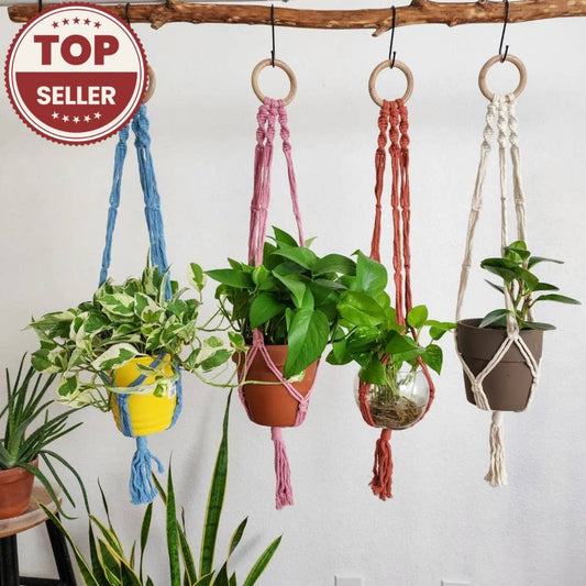 Boho Macrame Plant Hanger, Minimalist Handmade Plant Holder