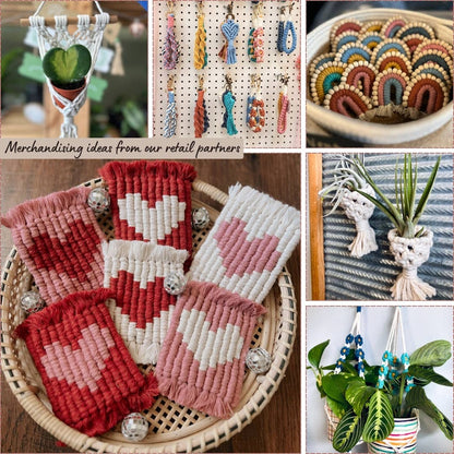 Color Block Plant Hangers, Handmade Macrame Plant Accessory