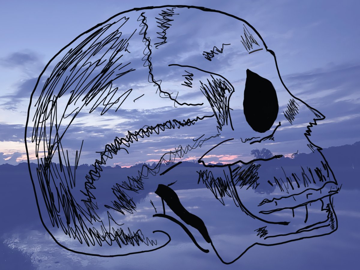 Skull on the Water Print 8x10