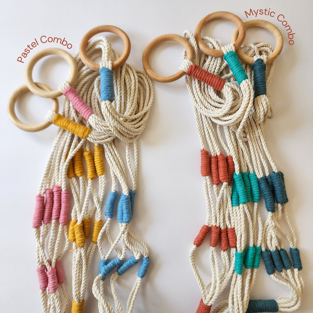 Color Block Plant Hangers, Handmade Macrame Plant Accessory