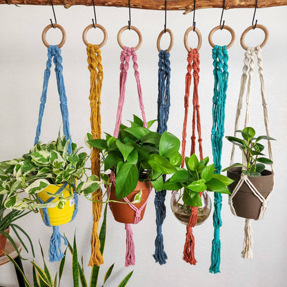 Boho Macrame Plant Hanger, Minimalist Handmade Plant Holder